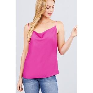 Cowl Neck Cami-Magenta